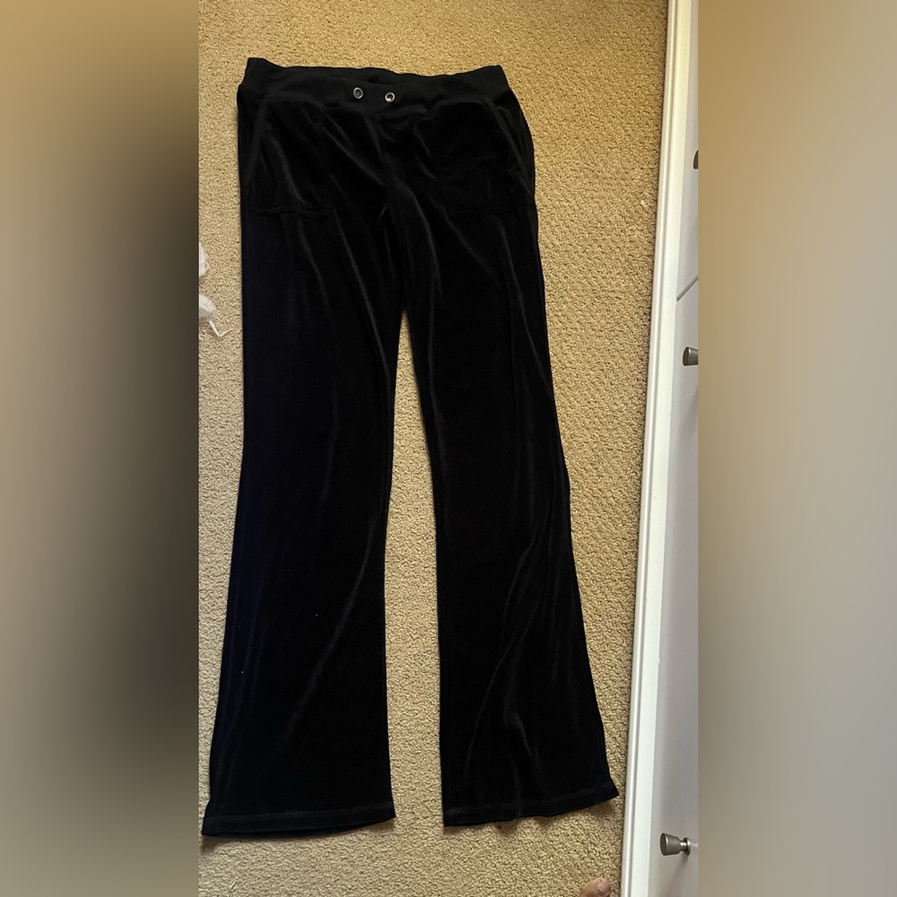 Black Velvet Wide-Leg Pants